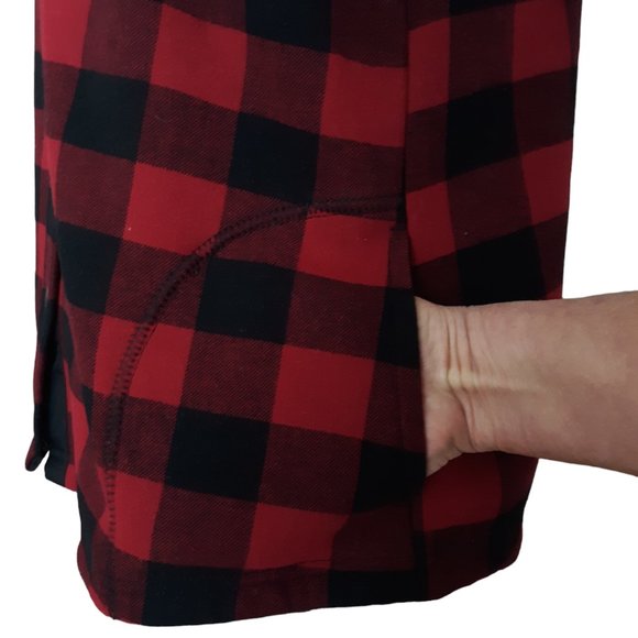 ORVIS Flannel Shirt Jacket Classic Collection Buffalo Plaid Fleece Red Black M - Picture 6 of 10